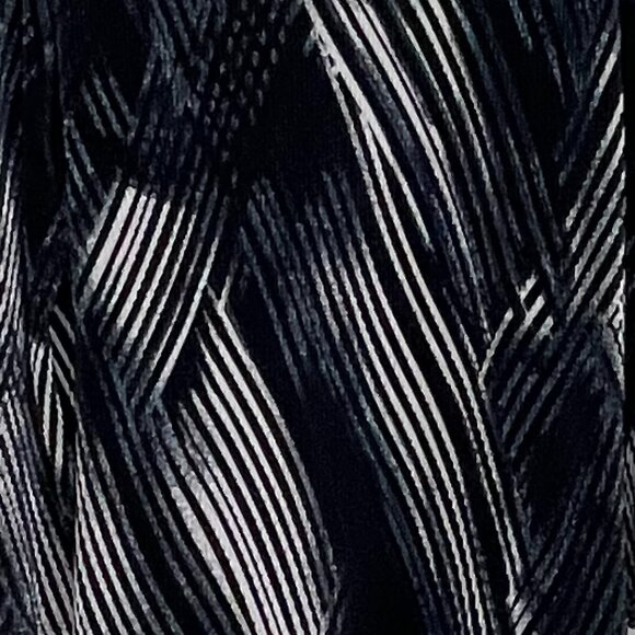 Flowy Tunic 3/4 Sleeves Cold Shoulder Navy White Top XL - Picture 3 of 3